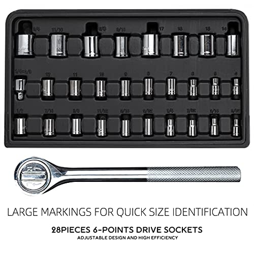 CARTMAN 122-Piece Auto Tool Set, Blue Drive Socket Wrench Kit, Storage Case | Versatile socket wrench and tool accessory set for auto checks, home repairs, DIY projects, garage work, and maintenance use. - style: 122 PC