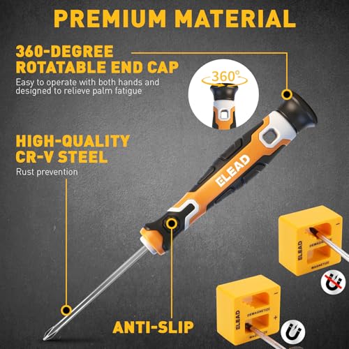 86-Piece Magnetic Screwdriver Set, Torx/Slotted/Phillips Precision Screwdrivers, SAE & Metric Magnetic Nut Driver Set, Screwdriver Bits, Bit Holder with Sturdy Tool Box - style: 86-Piece Upgrade Magnetic Screwdriver Set
