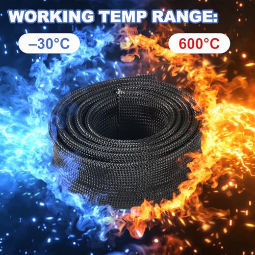 uxcell Insulation Cable Protector,1.5mm/0.06 Inch-10m/33 Feet High Temp Fiberglass Sleeve Black - color: Black, size: 1.5mm-10m