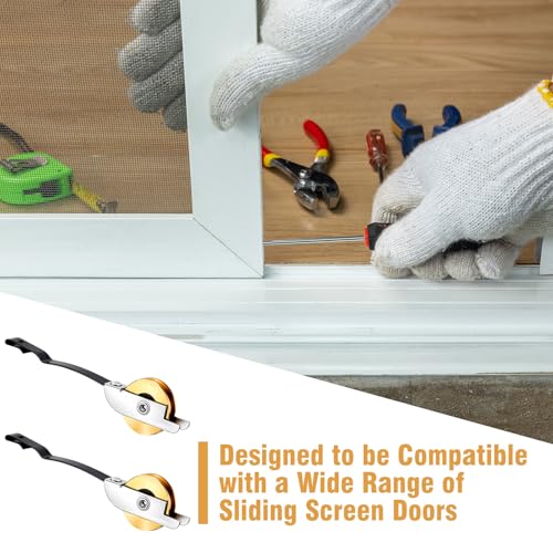 Lounsweer 4 Pcs 1 Inch Steel Screen Door Rollers Replacement, Bent - style: Bent