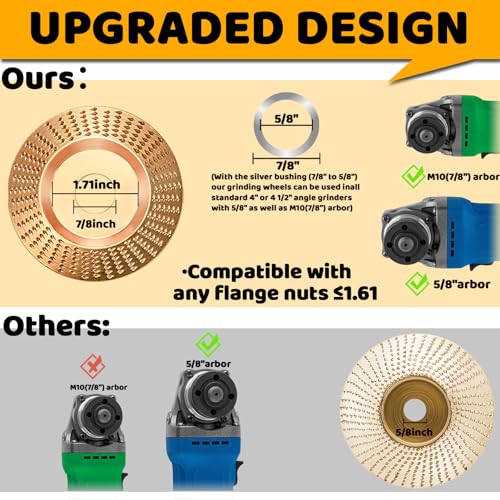 13PCS Wood Carving Disc Set for 4" or 4 1/2" Angle Grinder, Stump Tool Grinder Disc Wheel Attachments for Woodworking, Stump Grinding Tools for Wood Cutting Shaping Carving Sanding and Polishing