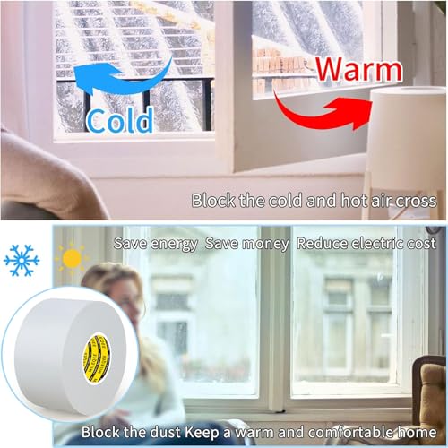 Cloth Duct Window Seal Strip Tape,White,2.75inch x 66FT - color: White, size: 2.75inch x 66FT