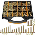 900PCS Metric Bolt Assortment, M6 M8 M10 M12 Grade 8.8 Bolts and Nuts Kit, Nut and Bolt Assortment, Nuts and Bolts, Metric Bolt Kit, Yellow Zinc Plated Coating, 18 Sizes