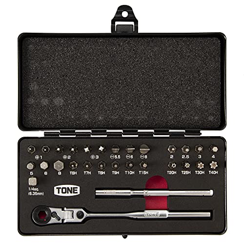 TONE Bit Ratchet Set BRFS27 1/4" Hex Shank Bit Black 27-Piece