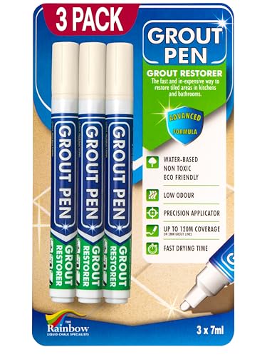 Grout Pen Ivory Tile Grout Paint Marker - Narrow 5mm Tip (7mL) - 3 Pack - style: Ivory