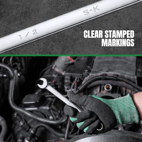 SK 1/2” Combination Wrench, SAE, Premium CR-V Steel - size: 1/2"