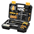 DEKOPRO General Household Hand Tool Kit with Plastic Toolbox Storage Case, All Purpose Home Tool Kit Includes Essential Tools for Office College Repairs, 50 Piece - color: Yellow
