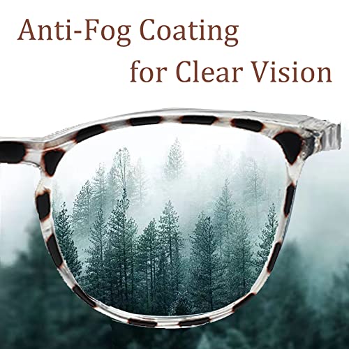 Safety Glasses for Men Women, Anti Fog Safety Goggles Comfortable Blue Light Blocking UV Protective Adult Nurse - color: Square Leopard 2pack