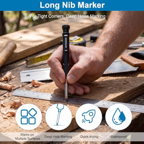 2-Pack Mechanical Carpenter Pencils Set with Refills and Case
