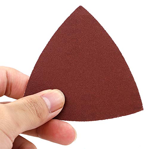 100pcs Triangle Sanding Pads Hook and Loop Sandpaper - style: 100pcs: 20pcs 40/60/80grit+15pcs120/180grit+10pcs 240grit