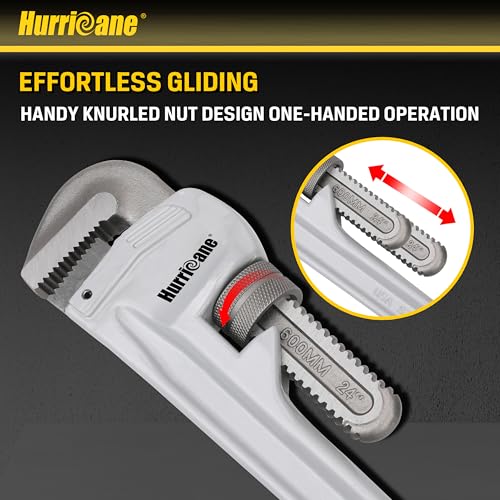 HURRICANE Aluminum Pipe Wrench, 24 Inch - size: 24 Inch