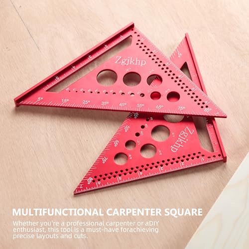 Metal Square 7 Inch Carpenter Square Tool-Versatile Aluminum Rafte Square for Accurate Measuring and Marking,Includes Carpentry Pencil+Leads