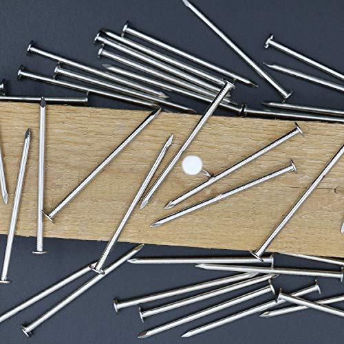 JEGONFRI 70PCS 2-1/2" Nickel Plated Flat Head Nails for Hanging, Wood Nails - color: Silver, size: 2-1/2 In , 70 Pcs
