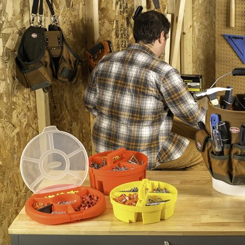 Bucket Boss - Super Stacker Small Parts Organizer, Bucket Organization (15054), Red (Pack of 6) - size: (Pack of 6)