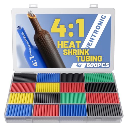 600PCS Heat Shrink Tubing Kit, 4:1 Ratio Adhesive Lined Tubes
