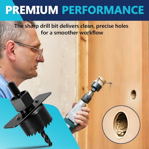 18Pcs Hole Saw Kit,Wood Hole Saw Set with 3/4in-5in Hole Saws,Mandrels,Drill Bits,Installation Plate,Hex Wrench,Flat Saw,Storage Case for Wood,Plywood,PVC,Drywall,Plastic