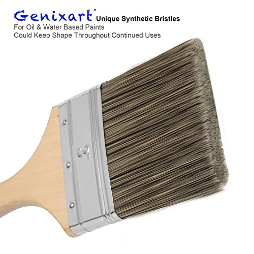 Genixart Double Thick Chip Paint Brush, Wood Stain Brush for Fence, 3 Inch