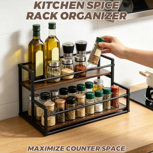 QTLCOHD 2 Tier Liquor Bottle Display Shelf