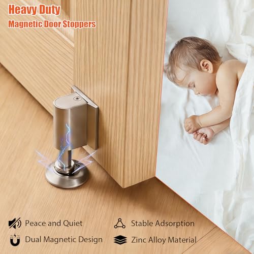 Magnetic Door Stoppers Door Catch, Heavy Duty Door Stop (Black) - color: Black