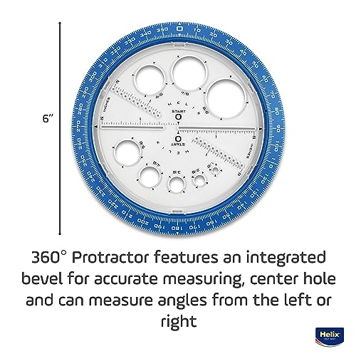 Helix - Angle and Circle Maker - 360 Degrees - Assorted - 6 inch / 15 cm