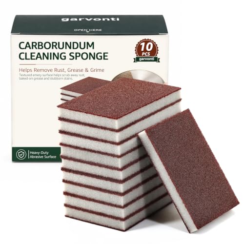 10 Pack Magic Carborundum Sponge Pads Heavy Duty Rust Scrubber for Cookware - size: 10pcs