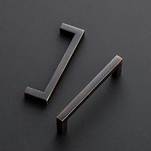 Ravinte Oil Rubbed Bronze Cabinet Handles Cabinet Pulls 3-3/4 Inch 5 Pack | Zinc Alloy, Slim Square Bar Grip, Smooth Drawer Pull Feel, Kitchen Cabinet Update, For Cupboards, Dressers, Drawers, Hardware - color: Oil Rubbed Bronze, size: Flat Black 3-3/4''