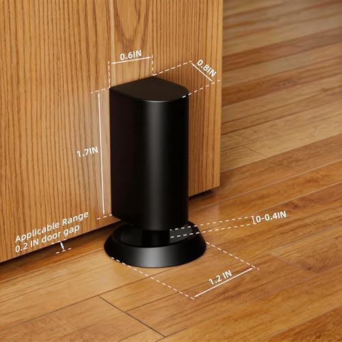 PANALI Magnetic Door Stopper, Door Stop Floor Mount, 1Pack, Black - color: Matt Black