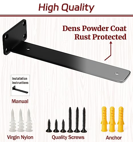 10 Inch Shelf Brackets, 12 Pack Floating Shelf Bracket, 1/5" Thick - size: 10 Inch, style: 12 Pack