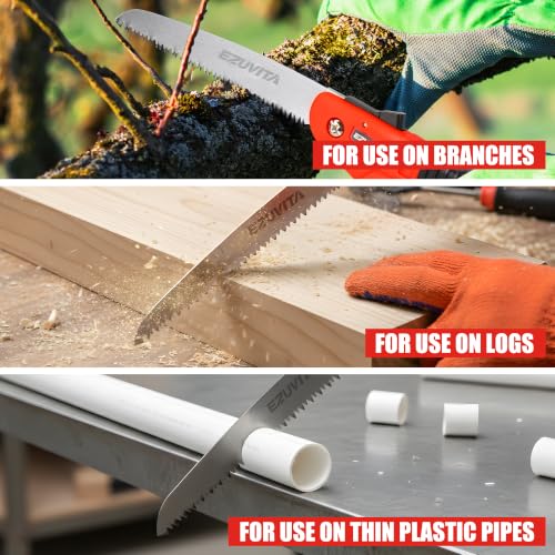 3PC Gardening Tool Set, 7 inch Folding Saw, Pruner & Shears
