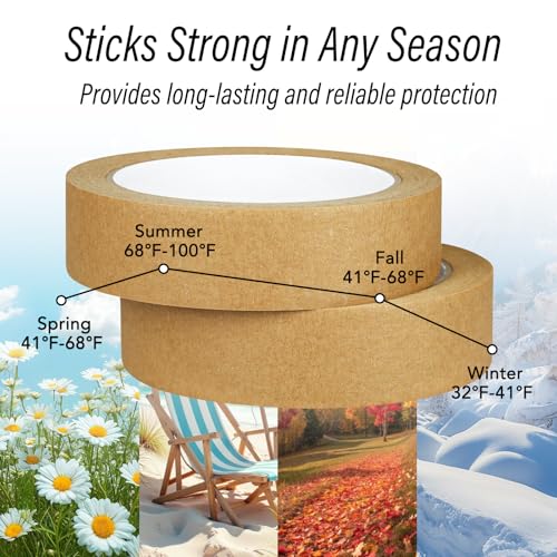 2 Pack Brown Painters Tape - Brown Masking Tape 1 Inch Wide - Multi-Surface, Smart Adhesion, Indoor & Outdoor - Paint Tape for DIY, Labeling, Art, Car, General Purpose - 180FT Total - color: Brown