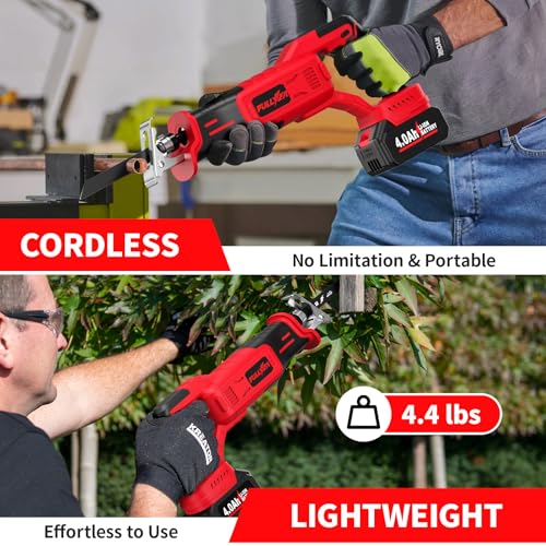FULLYEA Reciprocating Saw Cordless 0-3500 SPM Brushless Motor, 21V Saw Kit