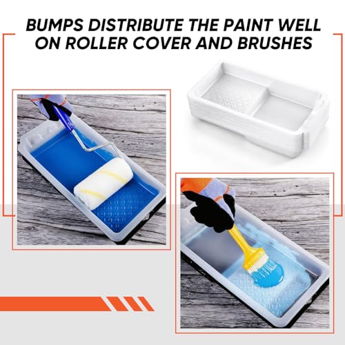 Geelin 40 Pcs 4 Inch Disposable Paint Tray Liner - color: White, size: 4 Inch, style: Plaid