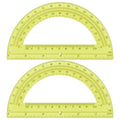 Unjoo Plastic Protractor 6 Inch Math Protractors 180 Degrees, 2 Pack,Yellow - color: Yellow