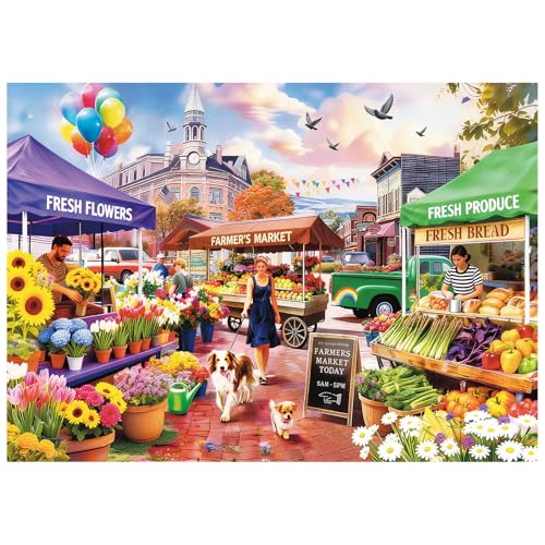 Farmers Market Puzzles for Adults 1000 Pieces - color: Farmers Market