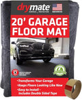 Drymate Garage Floor Mat, (20' x 7'4"), Protects Surfaces, Transforms Garage, Absorbent, Waterproof, Durable (USA Made) (Charcoal) (Includes Double Sided Tape) - size: 7'4" x 20' (Rectangular)