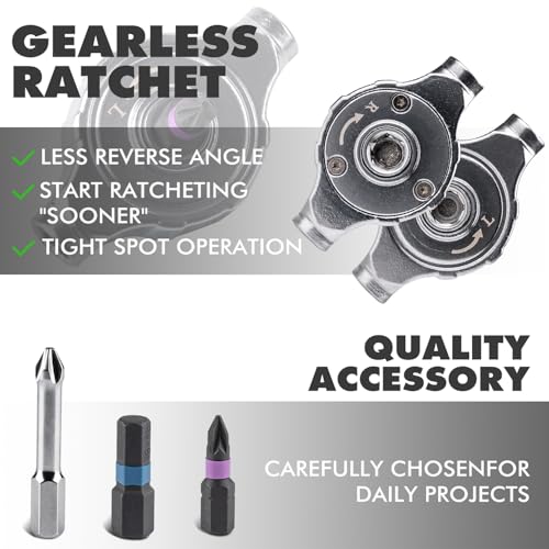 VMAN Ratchet Screwdriver Set, magnetic Screwdriver sets, S2 Steel Bits, DIY Combination Flexible Shaft, Suitable for Furniture Assembly, Precision Electrical Appliance Repair, Bicycle Tools