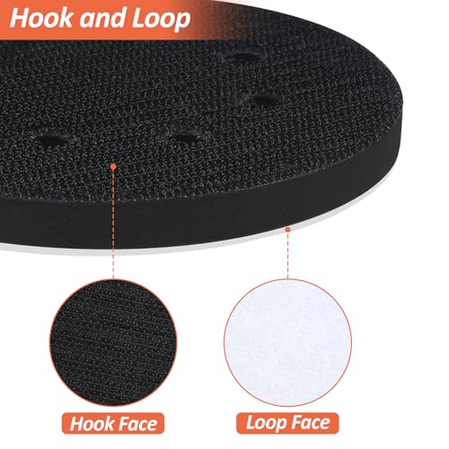 4 Pack 5 Inch 8 Holes Foam Sanding Pads for Orbital Sander