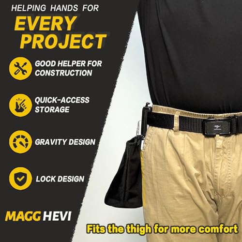 [MAGG HEVI] Nail & Screw Pouch with Belt Clip, Tools Organizer Pouch Bag with Snap Spring Closure for Men, Electrician, Carpenter, HVAC Tech, Technician, Handy Man, Plumber and Contractor