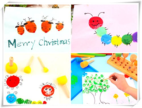 Kids Art & Craft Painting Drawing Tools Mini Flower Sponge Brush Set Fun Kits Early DIY Learning