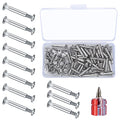 Furniture Joint Bolt & Sleeve Cap Nuts, 130 Pcs Furniture Connectors with Binding Barrels, Cabinet Panel Connectors with Philips Head for Wood Cupboard Bed