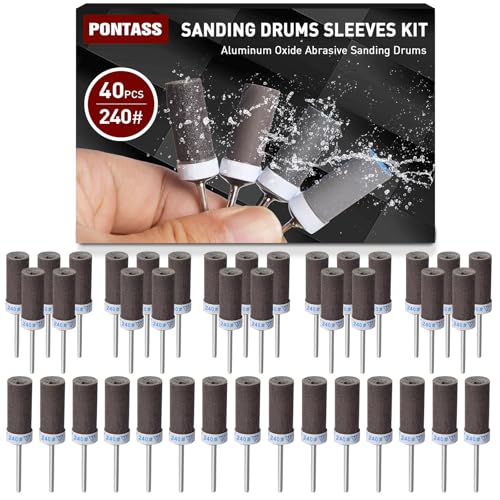 40 Pcs 240 Grit Sanding Drums for Rotary Dremel Tool - style: 240 Grit 40 Pcs
