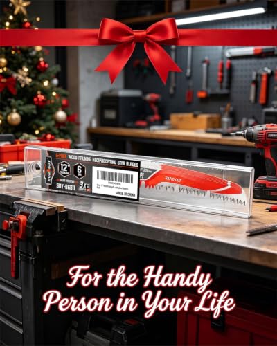 12 Inch Reciprocating Saw Blades, 5 Pack, 6TPI Japanese Teeth Arc Edge CR-V Steel Pruning Saw Blades for Tree Trimming and Wood Cutting, with Storage Case - style: 5-Pc 12" New Version