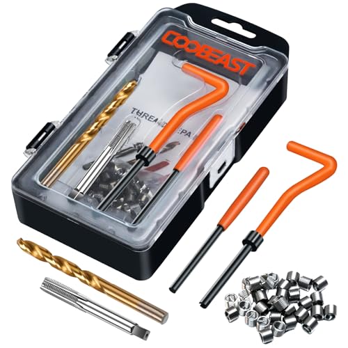 M6x1.0 Thread Repair Kit, Metric Helicoil Repair Kit with HSS Drill Bits - size: M6x1.0
