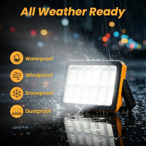 2Pack Solar Rechargeable LED Work Light with Magnetic Stand