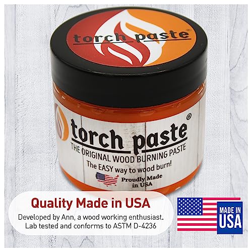 Torch Paste - The Original Wood Burning Paste | Made in USA Heat Activated Non-Toxic Paste for Crafting | Accurately & Easily Burn Designs on Wood, Canvas, Denim & More - Pack of 3 Jars + 3 Squeegees - size: 3 Jars (3 oz each) + 3 Squeegees