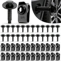 50Pcs M6-1.0 Automotive Body Bolt & U-Nut Clips Kit, Multipurpose Fender Bolts Body Fastener Clips for Most Cars Bumper Engine Splash Shield (25Sets) - color: Black-M6