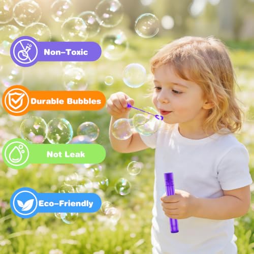 200PCS Mini Bubble Wands Bulk, Party Favors Summer Toys for Kids, 10 Colors