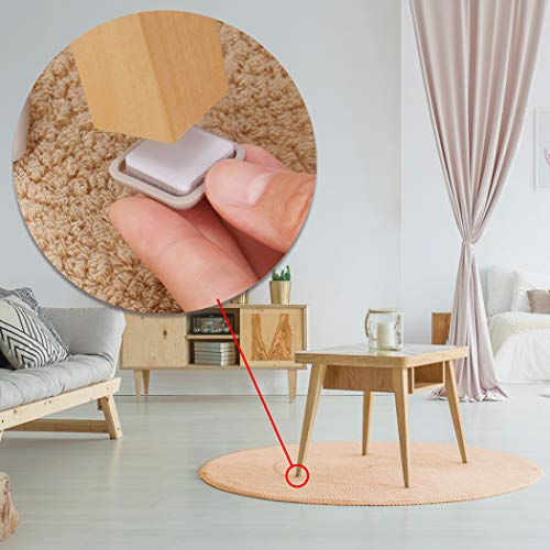 20PCS Furniture Sliders for Carpet & Hardwood Floors,1Inch OD Chair Sliders - size: 1 Inch Square