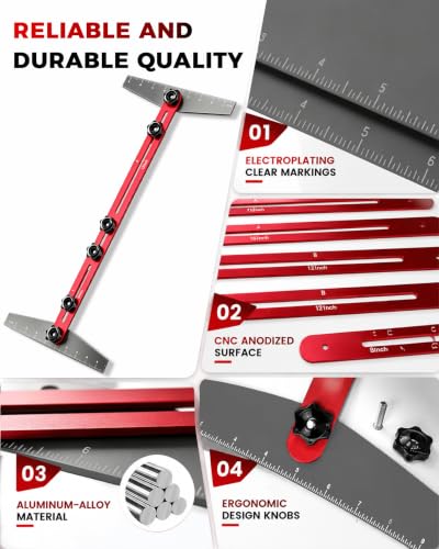 BRL Stair Tread Template Tool, Adjustable 8-60 Inch, Woodworking Tools