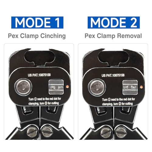 iCrimp PEX Crimping Tool Kit for 3/8-in, 1/2-in, 3/4-in, 1-in PEX Clamp Cinch & Removal, c/w 1/2''(20 Pack) and 3/4''(10 Pack) PEX Clamp Rings, PEX Tubing Cutter